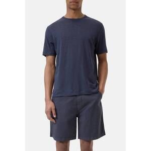 NEW CLOSED linen blend crew t-shirt in smoky blue